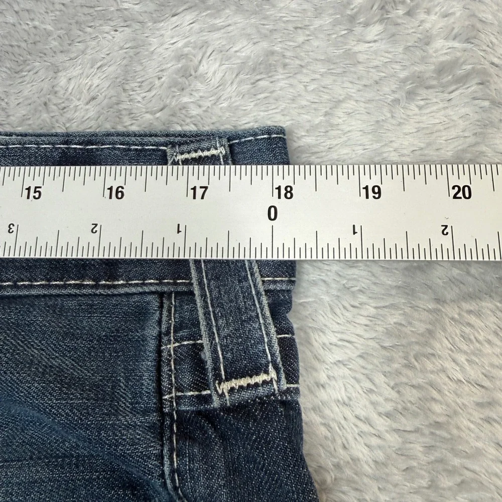 True Religion Ricky Jeans Men 34 (Fits 36x28) Blue Faded Whiskered Straight